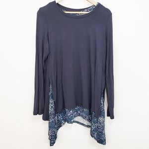 LOGO Lori Goldstein Long Sleeve Loose Top